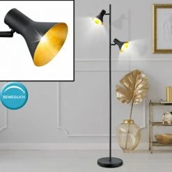 ETC-SHOP Lampe Sur Pied Rétro Spot De Salon Noir Dimmable Orientable Dans Un Ensemble Comprenant Des Lampes LED RVB -Lampadaire Soldes 2022 27102982 4