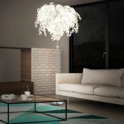 ETC-SHOP Feuilles De Lampe Sur Pied Lampe Sur Pied Éclairage Télécommandé Avec Kit Comprenant Des Ampoules LED RVB -Lampadaire Soldes 2022 27103294 5