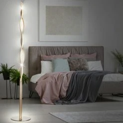 ETC-SHOP LED Cristal Vagues Lampe Sur Pied Argent Salon Design Plafonnier Lampe Effet Feuille -Lampadaire Soldes 2022 27119688 5