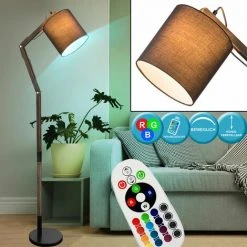 ETC-SHOP Lampadaire Articulé Lampe En Bois Télécommandée Réglable Dimmable Dans Un Ensemble Comprenant Des Ampoules LED RVB -Lampadaire Soldes 2022 27121950 3