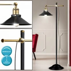 ETC-SHOP Lampadaire Vintage FILAMENT Lampe Laiton Antique, Réglable En Hauteur Dans Un Ensemble Comprenant Des Ampoules LED -Lampadaire Soldes 2022 27121957 3