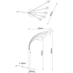 ETC-SHOP Lampadaire Design LED 15 Watts Lampe Chrome Lobby éclairage Interrupteur à Pied En Marbre -Lampadaire Soldes 2022 27124992 3
