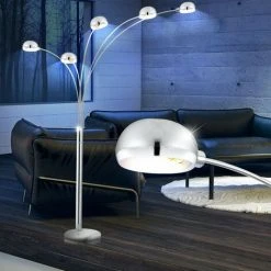 ETC-SHOP Lampadaire Design LED 15 Watts Lampe Chrome Lobby éclairage Interrupteur à Pied En Marbre -Lampadaire Soldes 2022 27124992 5