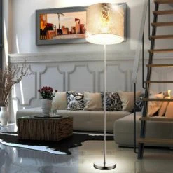 ETC-SHOP Lampe Sur Pied Pour Projecteur De Plafond GOLD Salon Salle à Manger éclairage Latéral Lampe Sur Pied Pour Projecteur De Plafond En Textile Dans Un Ensemble Comprenant Des Ampoules LED -Lampadaire Soldes 2022 27126459 5