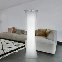 ETC-SHOP Lampadaire élégant Lampe De Bureau En Textile Blanc à Intensité Variable Dans Un Ensemble Comprenant Des Ampoules RGB-LED -Lampadaire Soldes 2022 27126521 3