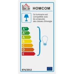 HOMCOM Lampadaire étagère Lampe étagère 26L X 26l X 160H Cm 3 étagères 4 Niveaux MDF Gris Clair -Lampadaire Soldes 2022 27155567 4