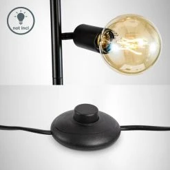 B.K.Licht Lampadaire Rétro Industriel, Pour 2 Ampoules LED E27 De Max 10W (non Fournies), Spots Orientables, éclairage Salon, Salle à Manger, Chambre, Métal Noir -Lampadaire Soldes 2022 27245498 3