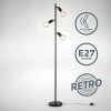 B.K.Licht Lampadaire à Pied, 3 Spots Pivotants, Douilles E27, Design Rétro Industriel En Métal Noir, Interrupteur à Pied, Livré Sans Ampoules -Lampadaire Soldes 2022 27245501 1