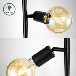 B.K.Licht Lampadaire à Pied, 3 Spots Pivotants, Douilles E27, Design Rétro Industriel En Métal Noir, Interrupteur à Pied, Livré Sans Ampoules -Lampadaire Soldes 2022 27245501 5