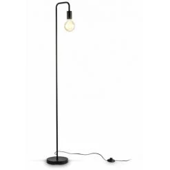 B.K.LICHT Lampadaire Rétro Design I Hauteur 140 Cm I Une Douille E27 I Interrupteur à Pied I Métal I Noir Mat I Sans Ampoule -Lampadaire Soldes 2022 27245530 5