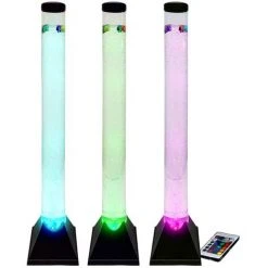 Colonne Cheetah à Bulles Avec LED Changeant De Couleur, Télécommande Et Poissons Artificiels