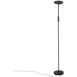 QAZQA Bumu - LED Dimmable Lampadaire Design Variateur Inclus - 1 Lumière - H 180 Cm - Noir - Design - Éclairage Intérieur - Salon I Chambre I Cuisine I Salle à Manger - Noir
