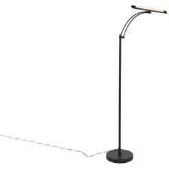 QAZQA Tableau - LED Dimmable Lampadaire Moderne Variateur Inclus - 1 Lumière - H 132 Cm - Noir - Moderne - Éclairage Intérieur - Salon I Chambre I Cuisine I Salle à Manger - Noir -Lampadaire Soldes 2022 27987473 4