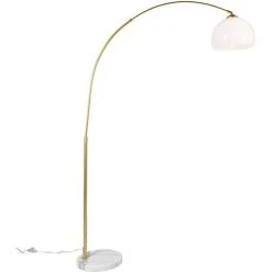 QAZQA Arc-basic - Lampadaire Moderne - 1 Lumière - H 170 Cm - Doré/Laiton - Moderne - Éclairage Intérieur - Salon I Chambre - Doré/Laiton