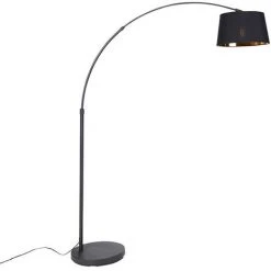QAZQA Arc-basic - Lampadaire Moderne - 1 Lumière - H 170 Cm - Noir - Moderne - Éclairage Intérieur - Salon I Chambre - Noir -Lampadaire Soldes 2022 28063554 3