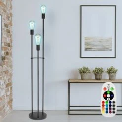 ETC-SHOP Lampadaire TÉLÉCOMMANDE Salon Lampadaire Vintage DIMMABLE En Set Comprenant Des Ampoules LED RGB -Lampadaire Soldes 2022 28071215 3