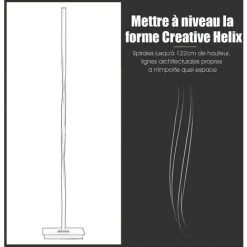 COSTWAY Lampadaire Salon Dimmable LED 122CM Moderne Créative En Spirale Avec Interrupteur Au Pied Pour Chambre Et Bureau 20W -Lampadaire Soldes 2022 28883511 3