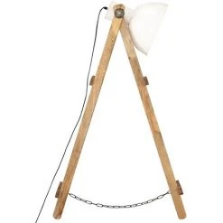 Lampadaire Blanc E27 Bois De Manguier Massif VidaXL -Lampadaire Soldes 2022 29070303 3