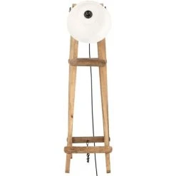 Lampadaire Blanc E27 Bois De Manguier Massif VidaXL -Lampadaire Soldes 2022 29070303 4