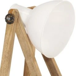 Lampadaire Blanc E27 Bois De Manguier Massif VidaXL -Lampadaire Soldes 2022 29070303 5