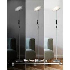 Anten 18W Lampadaire Led Lampe Sur Pied Led Avec Luminosité Réglable Lampadaire Salon Avec Télécommande Lampe Sur Pied Chambre Lumière à Choix 3000K/4000K/5000K, Couleur Gris -Lampadaire Soldes 2022 29101805 3