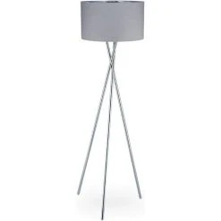 HELLOSHOP26 Lampe Sur Trois Pieds Décorative Interrupteur Lumière Indirecte Lampadaire De Salon Grise - Gris