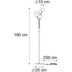 QAZQA Athens - Lampadaire Rustique - 5 Lumière - H 1600 Mm - Doré/Laiton - Rustique - Éclairage Intérieur - Salon I Chambre I Cuisine I Salle à Manger - Doré/Laiton -Lampadaire Soldes 2022 29350617 4