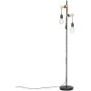 QAZQA Dami - Lampadaire Rustique - 2 Lumière - H 164 Cm - Noir - Rustique - Éclairage Intérieur - Salon I Chambre I Cuisine I Salle à Manger - Noir -Lampadaire Soldes 2022 29418050 1