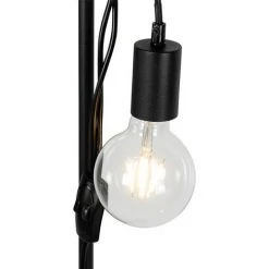 QAZQA Dami - Lampadaire Rustique - 2 Lumière - H 164 Cm - Noir - Rustique - Éclairage Intérieur - Salon I Chambre I Cuisine I Salle à Manger - Noir -Lampadaire Soldes 2022 29418050 3