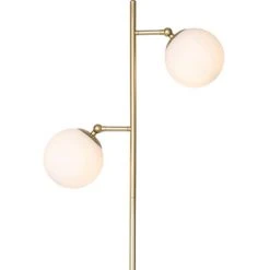 QAZQA Pallon - Lampadaire Art Deco - 2 Lumière - H 1530 Mm - Blanc - Art Deco - Éclairage Intérieur - Salon I Chambre I Cuisine I Salle à Manger - Blanc -Lampadaire Soldes 2022 29499596 3