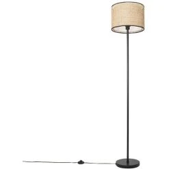 QAZQA Kata - Lampadaire Rustique - 1 Lumière - H 165 Cm - Naturel - Rustique - Éclairage Intérieur - Salon I Chambre I Cuisine I Salle à Manger - Naturel