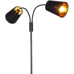 QAZQA Carmen - Lampe Sur Pied Bras Articulé Moderne - 2 Lumière - H 160 Cm - Noir - Moderne - Éclairage Intérieur - Salon I Chambre I Cuisine I Salle à Manger - Noir -Lampadaire Soldes 2022 29528120 5