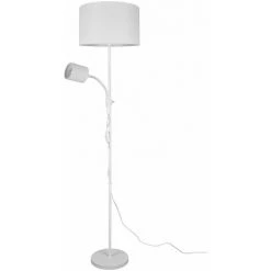 ETC-SHOP Lampe Sur Pied Blanc Salon Salle à Manger éclairage Latéral Projecteurs Textiles Lampe De Lecture Flexo Réglable