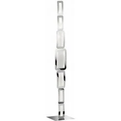 WOFI Lampadaire LED Design TOUCH DIMMER Salon Salle à Manger éclairage Chrome Côté Lampe Argent 136 Cm