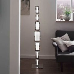 WOFI Lampadaire LED Design TOUCH DIMMER Salon Salle à Manger éclairage Chrome Côté Lampe Argent 136 Cm -Lampadaire Soldes 2022 29983953 3