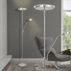 VidaXL Lampadaire à LED à éclairage Réglable 23 W - Argent