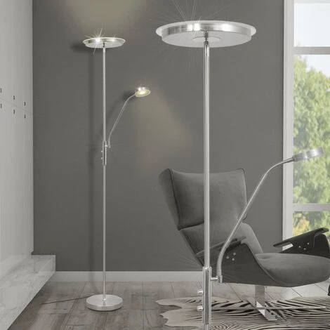 VidaXL Lampadaire à LED à éclairage Réglable 23 W - Argent 3 VidaXL Lampadaire à LED à éclairage Réglable 23 W - Argent
