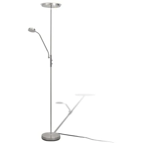VidaXL Lampadaire à LED à éclairage Réglable 23 W - Argent 4 VidaXL Lampadaire à LED à éclairage Réglable 23 W - Argent – Image 2