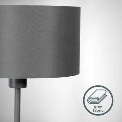 B.K.LICHT Lampadaire Tissu Gris I E27 I Abat-jour En Tissu 30 Cm I Câble De 140 Cm I Salon I Chambre I Moderne -Lampadaire Soldes 2022 30191553 4