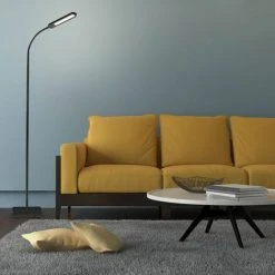 B.K.LICHT Lampadaire Noir Salon LED 6,5W, Luminosité Réglable Tête Flexible Choix De Lumière Fonction TOUCH Lampadaire Moderne Chambre Bureau -Lampadaire Soldes 2022 30191575 4