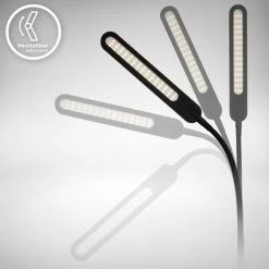 B.K.LICHT Lampadaire Noir Salon LED 6,5W, Luminosité Réglable Tête Flexible Choix De Lumière Fonction TOUCH Lampadaire Moderne Chambre Bureau -Lampadaire Soldes 2022 30191575 5