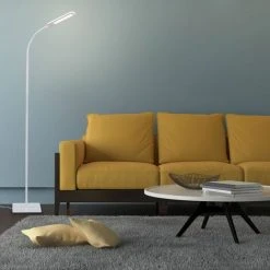 B.K.LICHT Lampadaire Salon Blanc LED 6,5W Luminosité Réglable Flexible Fonction TOUCH, Lampadaire Moderne Chambre Bureau Salle à Manger -Lampadaire Soldes 2022 30191584 4