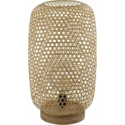 ETC-SHOP Lampadaire Lampadaire Rotin Lampe Bambou Naturel, Changement De Couleur Dimmable, 1x 10W 1x 806lm 2700-6500K, LxPxH 27,5x21,5x29 Cm, Salon