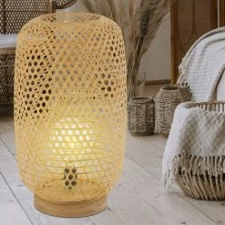 ETC-SHOP Lampadaire Lampadaire Rotin Lampe Bambou Naturel, Changement De Couleur Dimmable, 1x 10W 1x 806lm 2700-6500K, LxPxH 27,5x21,5x29 Cm, Salon -Lampadaire Soldes 2022 30766447 4