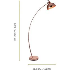 TEAMSON HOME Lampadaire Arco Métal Arc Lampe De Sol Sur Pied Abat-jour Rose Doré VN-L00025-EU - Or -Lampadaire Soldes 2022 30918725 4