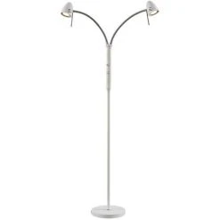 LINDBY LED Lampadaire à Intensité Variable 'Heyko' En Métal Pour Salon & Salle à Manger - Blanc