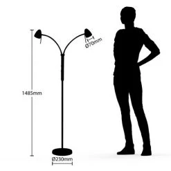 LINDBY LED Lampadaire à Intensité Variable 'Heyko' En Métal Pour Salon & Salle à Manger - Blanc -Lampadaire Soldes 2022 30969501 4