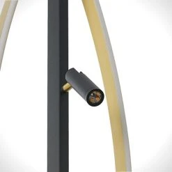 LUCANDE LED Lampadaire à Intensité Variable 'Matwei' En Aluminium Pour Salon & Salle à Manger - Noir Mat, Laiton Brossé -Lampadaire Soldes 2022 30969972 4