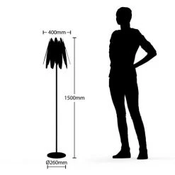 LUCANDE Lampadaire 'Lounit' En Métal Pour Salon & Salle à Manger - Noir, Doré -Lampadaire Soldes 2022 30969993 4