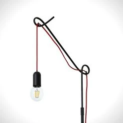 LUCANDE Lampadaire 'Jorna' En Métal Pour Salon & Salle à Manger - Noir, Rouge -Lampadaire Soldes 2022 31450626 3